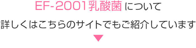 EF-2001乳酸菌について詳しくはこちらのサイトでもご紹介しています▼
